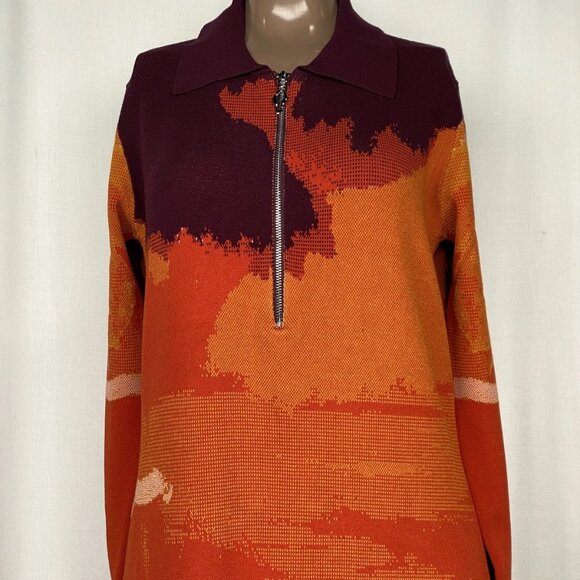 NEW RODEBJER  Women’s Clemins Art Knitted Maxi Dress – Orange Flame Multi Size S - Picture 7 of 8